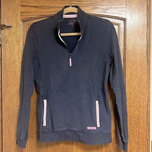 Vineyard Vines Navy and Pink Pullover Kangaroo Pocket Sweatshirt